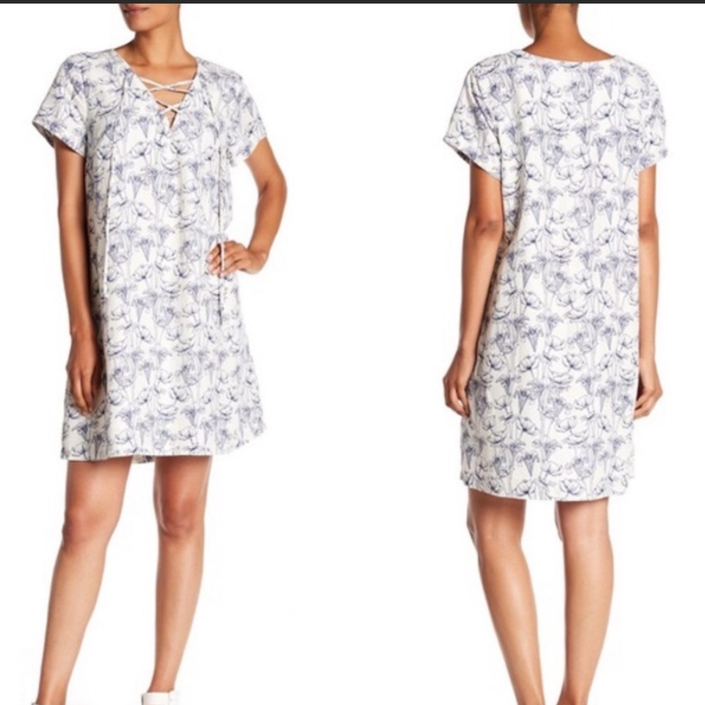 Johnny Was, L, White Floral, Linen, Silk Dress